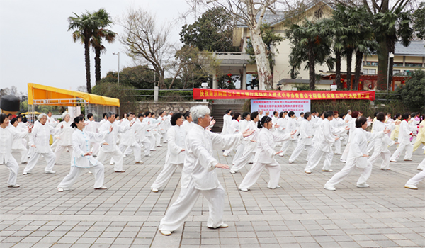 玄武湖举行团体及个人太极扇、太极剑汇报表演